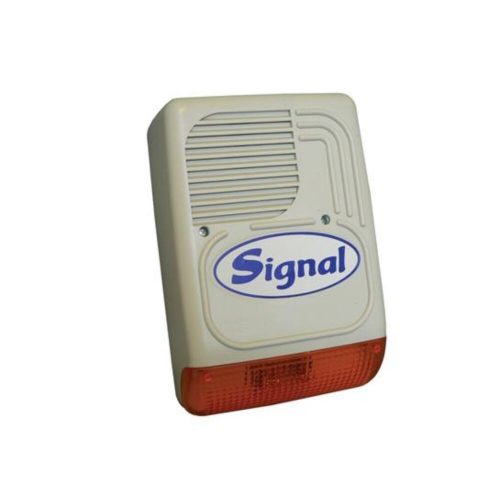 SIGNAL PS-128 7 hangú kültéri hang-fényjelző szabotázsvédett fémházban PS128