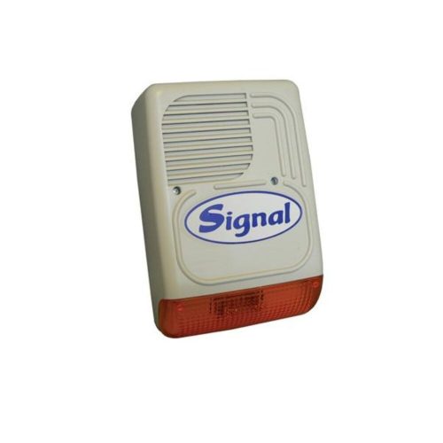 SIGNAL PS-128ASZ Kültéri hang-fényjelző szabotázs- és kifújás ellen védett fémházban PS128ASZ