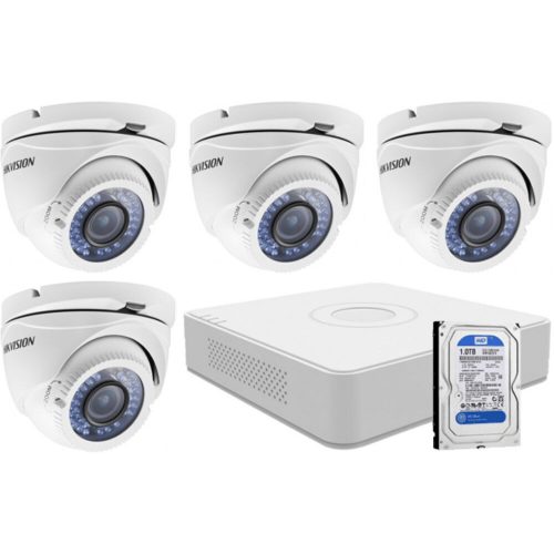 4 varifokális dome infrakamerás megfigyelőrendszer HIKVISION HDTVI 116624