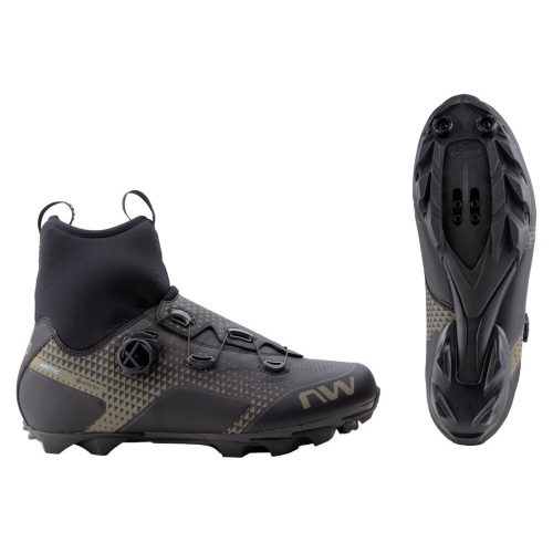 NORTHWAVE Cipő NW MTB CELSIUS XC ARCTIC GTX, 42 téli, fekete/zöld 80204037-02-42