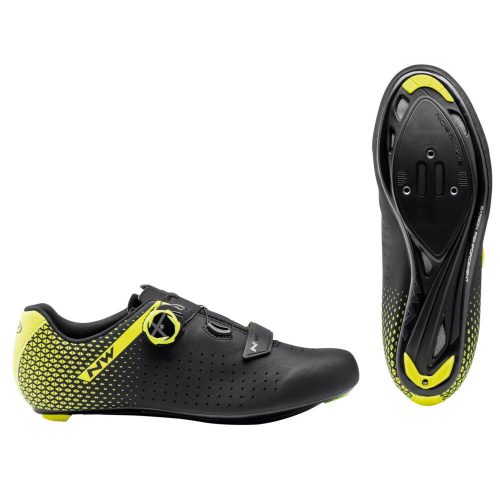 NORTHWAVE Cipő NW ROAD CORE PLUS 2 39,5 fekete/fluo sárga 80211012-04-395