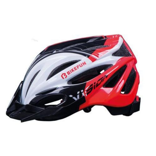 BIKEFUN Vision Fejvédő L piros/fekete/fehér 58-61 cm HB18RBW-L