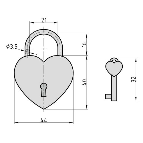 Basi Heart Lock Rozé szerelemlakat B00060702