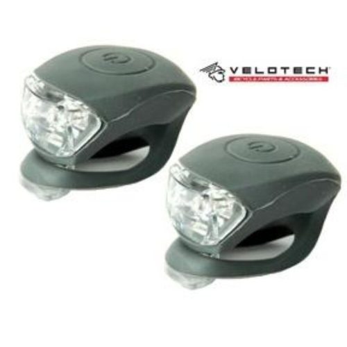 VELOTECH Villogó szett 2LED szürke 34678