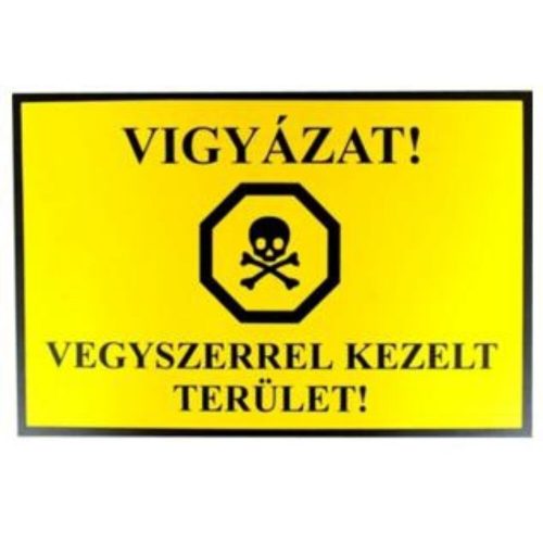 JKH Tábla műanyag A4 VIGYÁZAT,VEGYSZERREL KEZELT.. 3427101