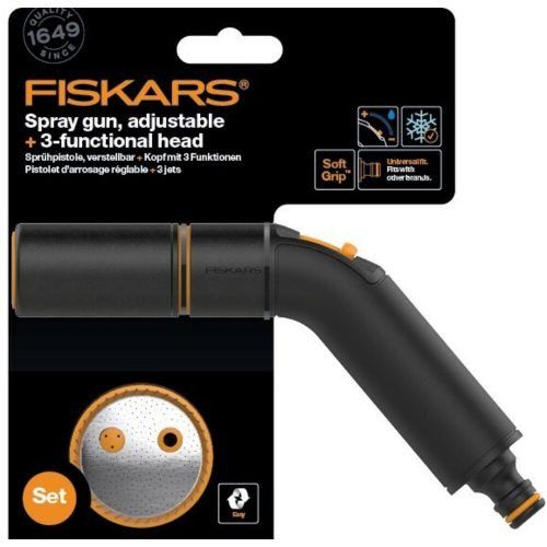 Fiskars Comfort locsolópisztoly, állítható locsolófej + 3 funkciós öntözőfej - 1056493