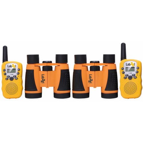 Levenhuk LabZZ WTT10 narancssárga walkie-talkie és kétszemes távcső készlet 79671