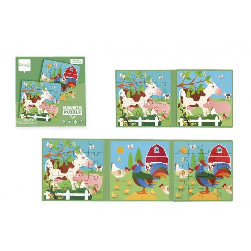 Mágneses  puzzle könyv - Farm - Scratch Europe SC6181152